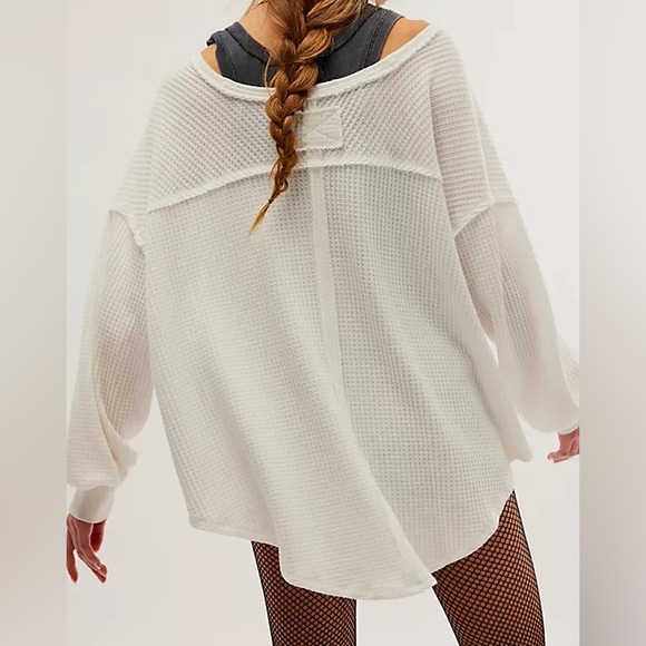 NWOT🤍Free People We the Free Coraline Thermal XS Ivory - Picture 3 of 9